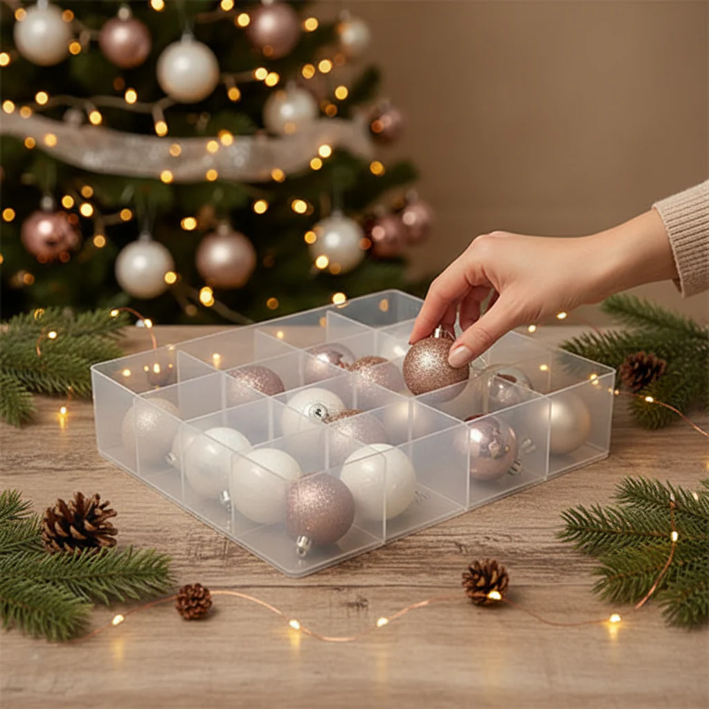 16 Compartment Craft Storage Tray – Clear Plastic Organiser For Beads, Threads & Small Tools - Image 3