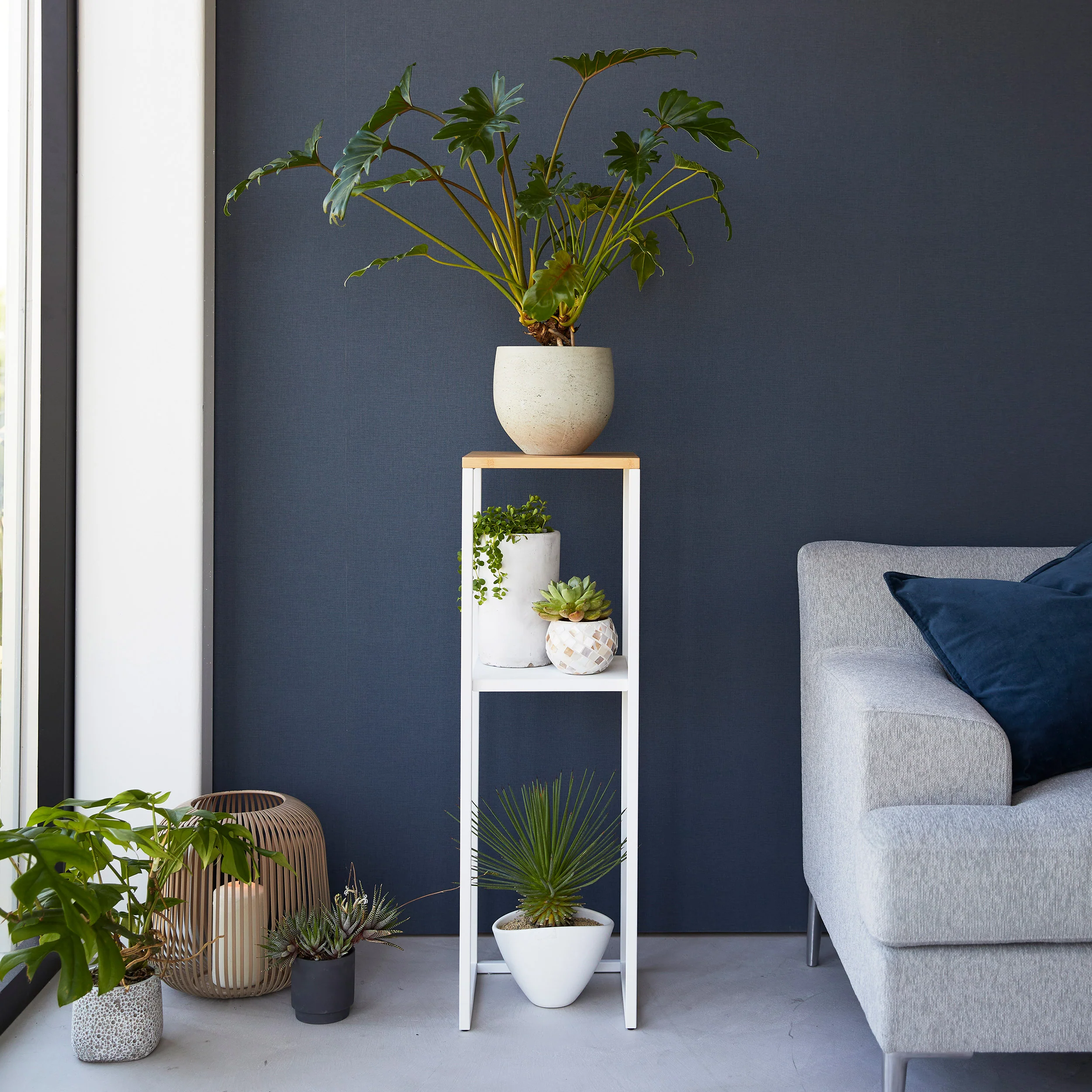 2 Tier Slimline Storage Unit with Wooden Top - Image 3