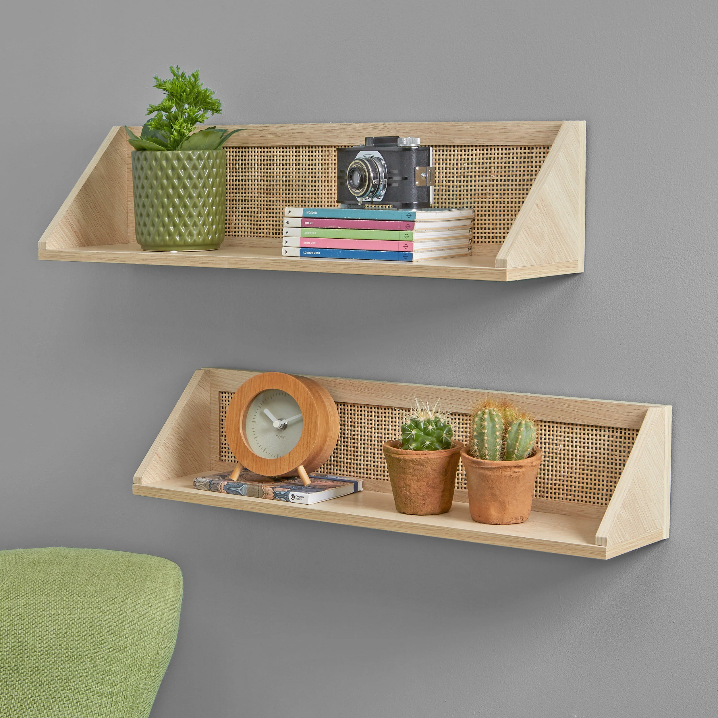 2 X Rattan Shelves - Image 2