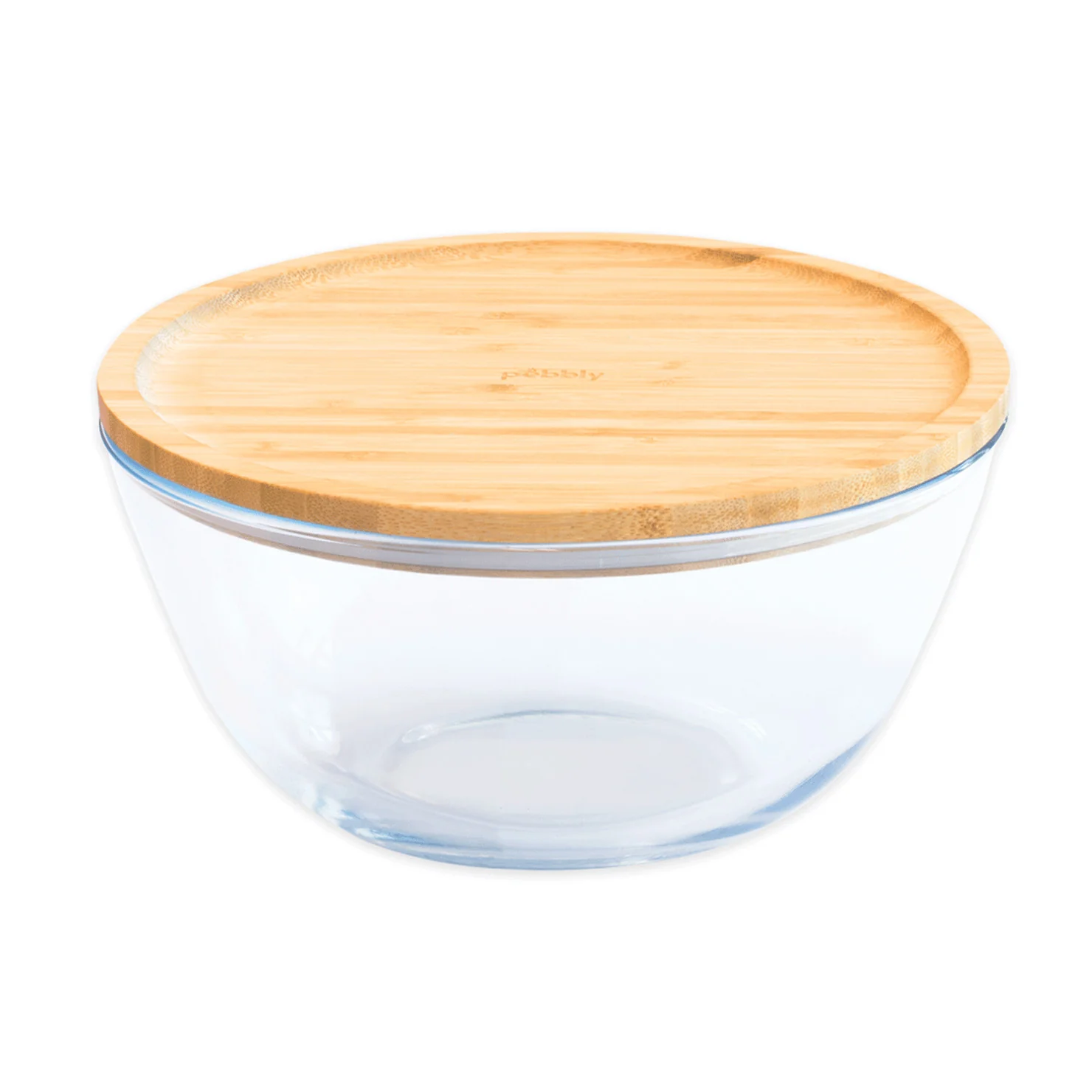 Glass Mixing Bowl With Bamboo Lid 2.6 Litre - Image 3