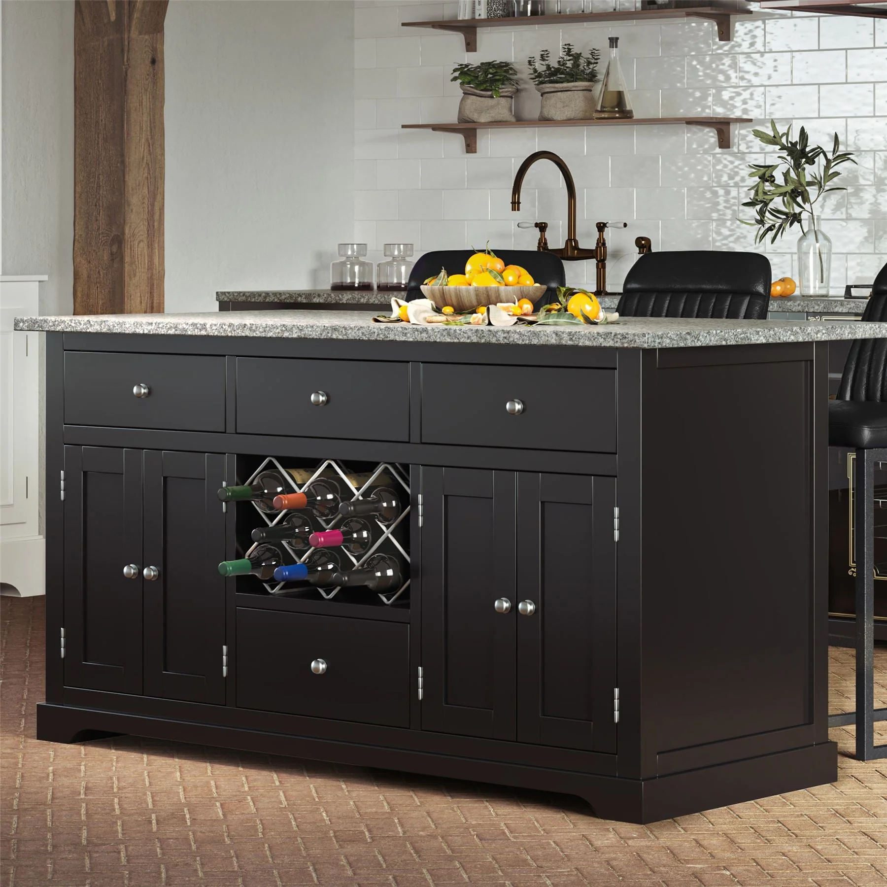 Kitchen Island - Black - Image 3