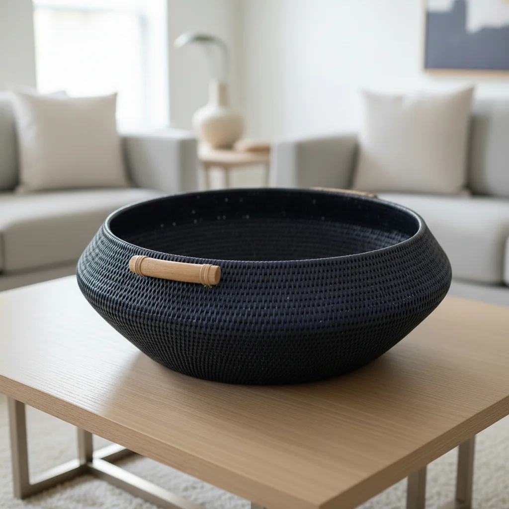 Large Decorative Weave Basket with Handles