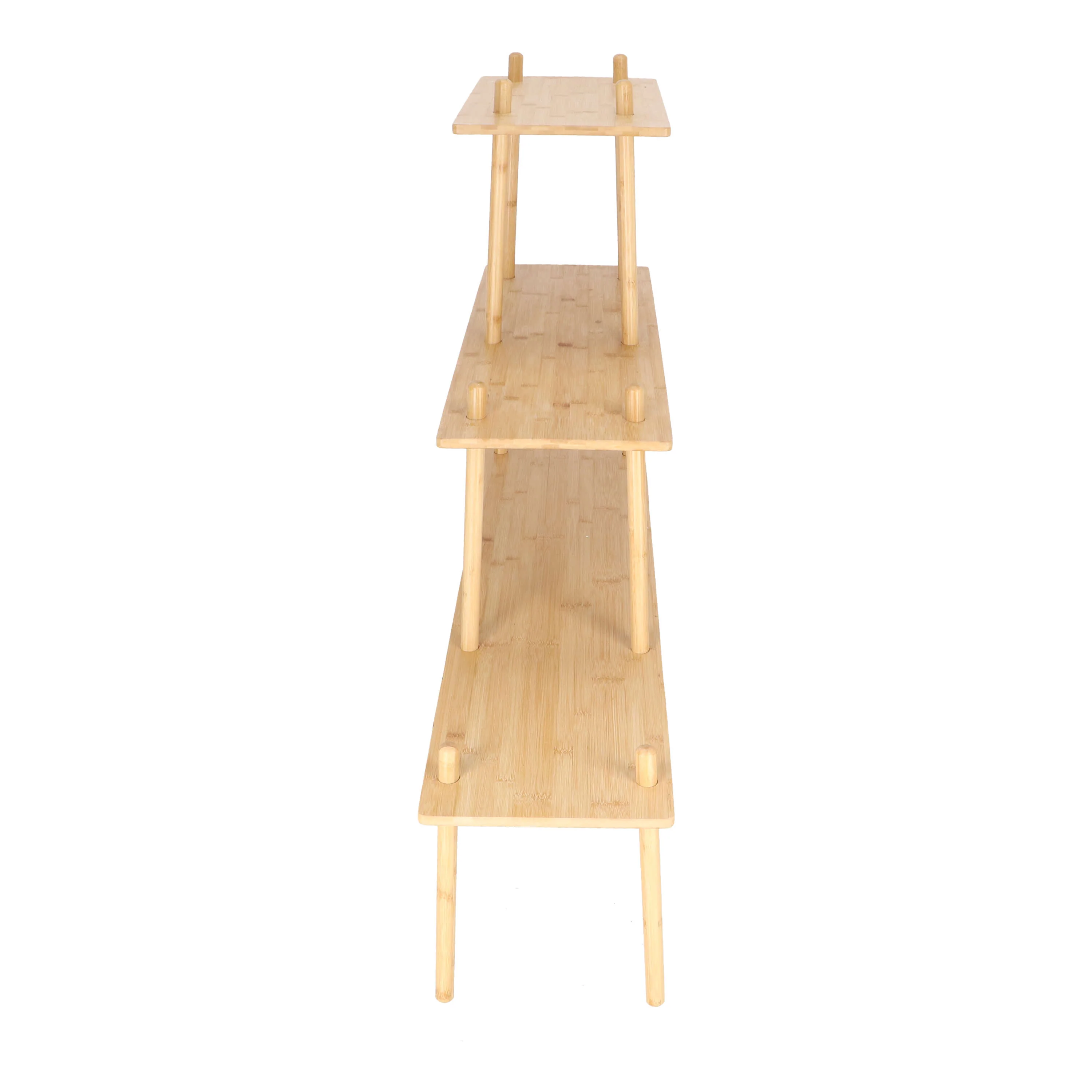 Natural Bamboo Shelving Unit – 3-Tier Display Rack - Image 5
