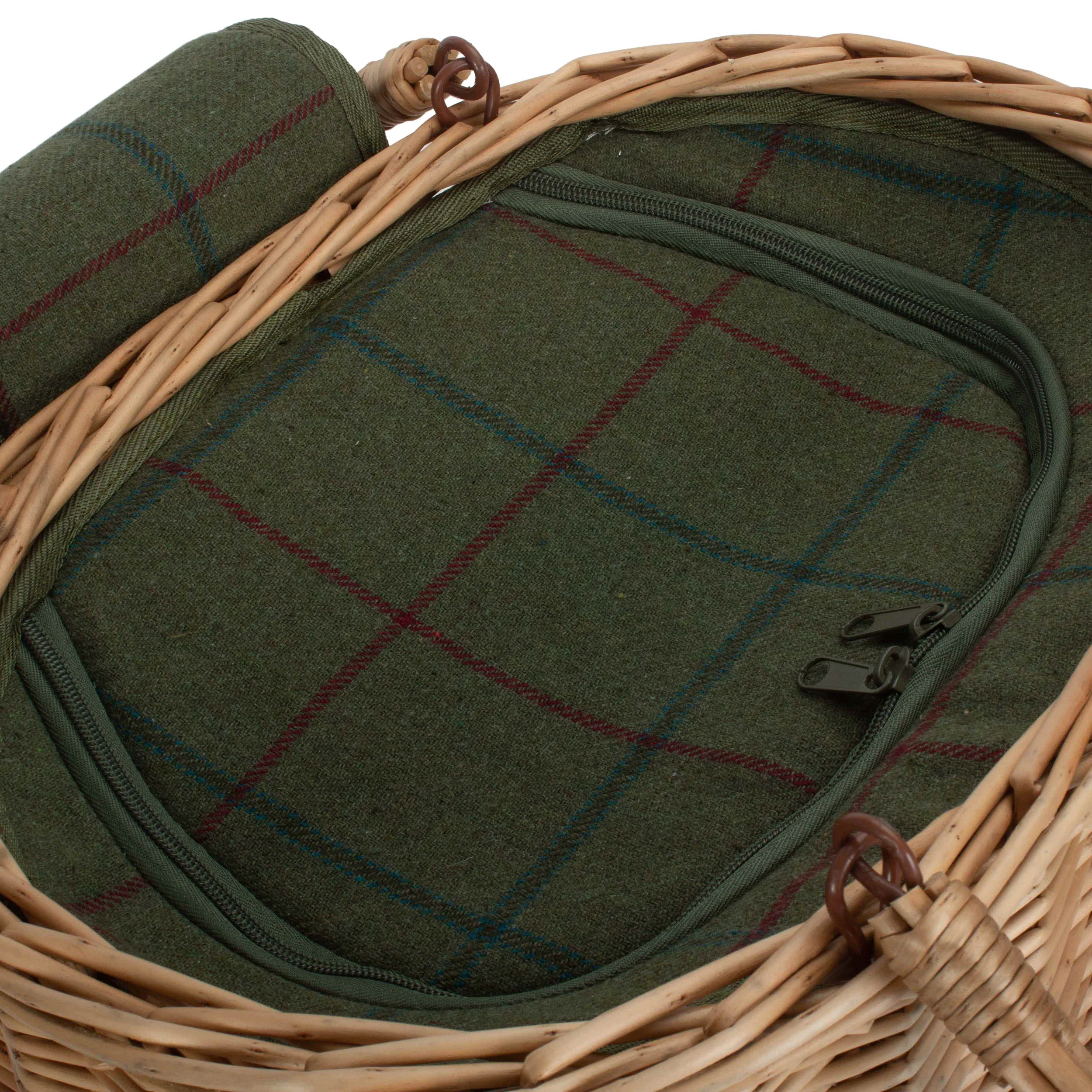 Oval Chiller Hamper Basket Green Tweed - Image 5