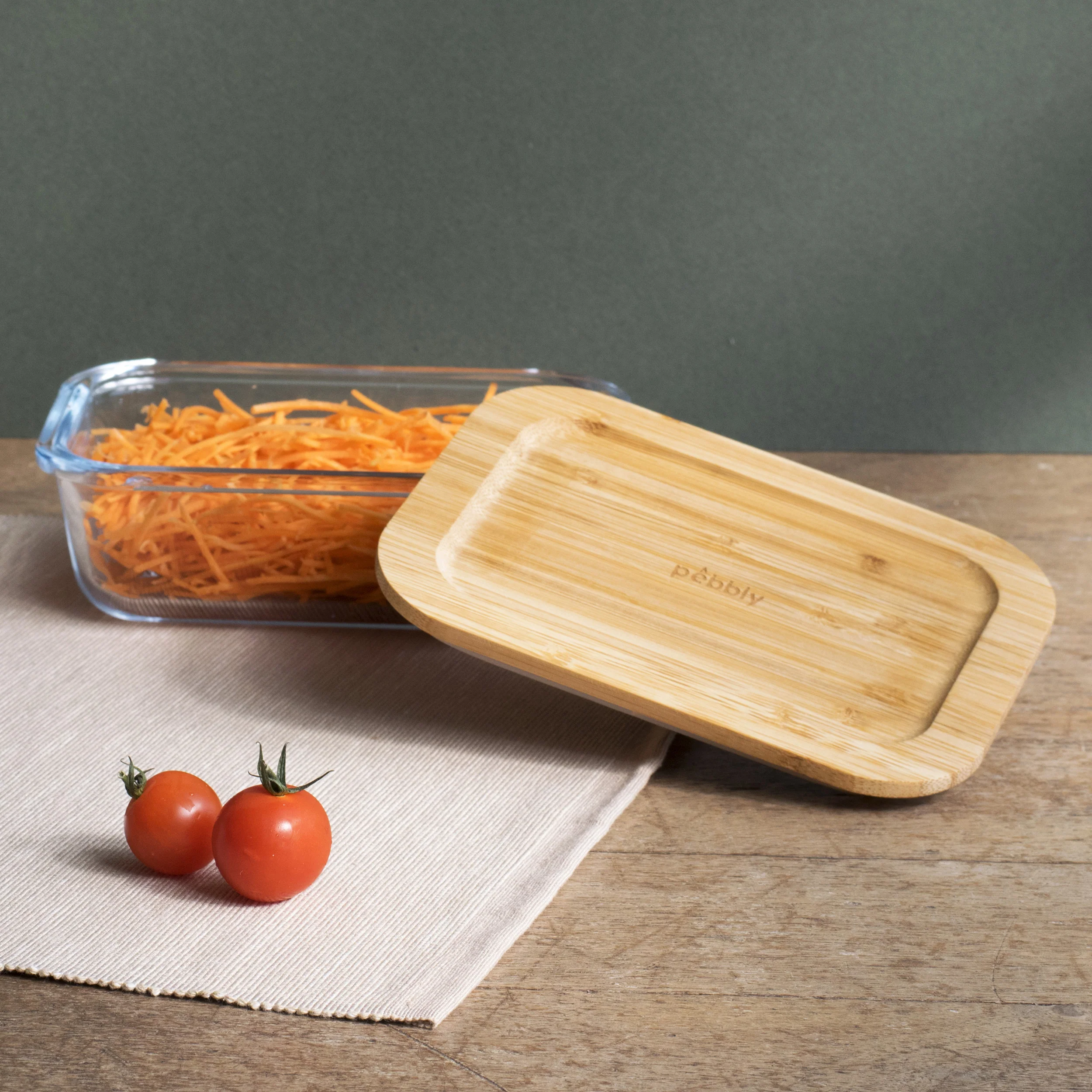 Rectangular Glass Container With Bamboo Lid 650ml - Image 5