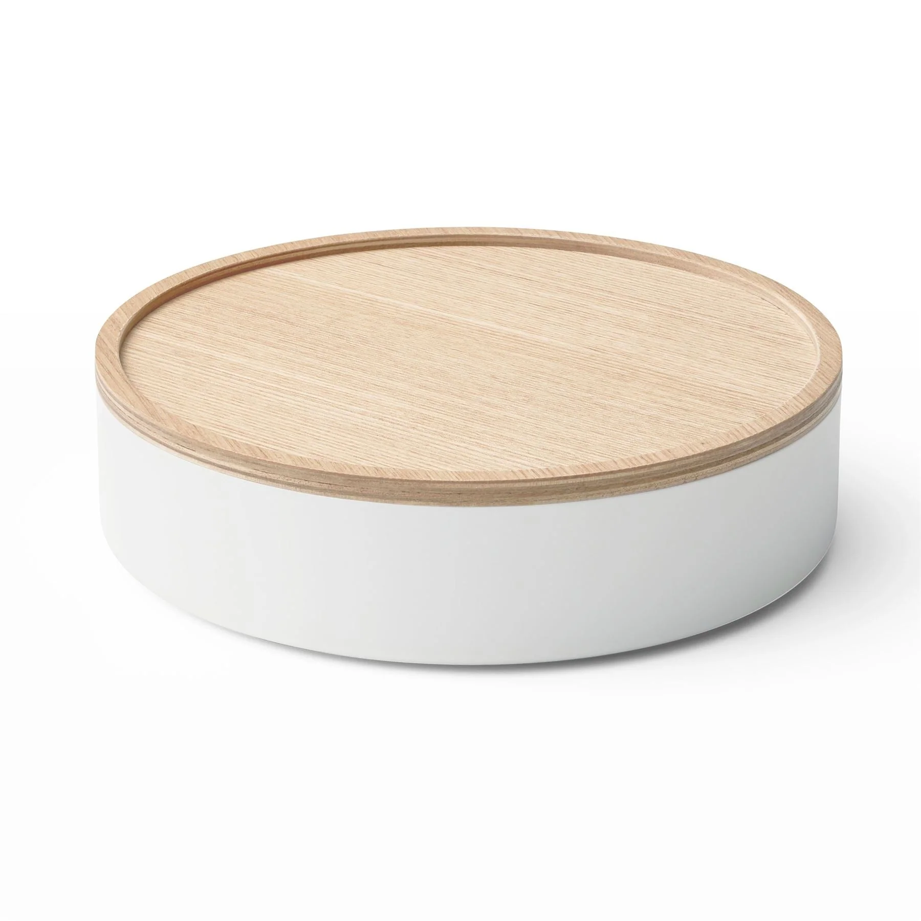 Round Storage Container with Lid - Shallow - Image 2