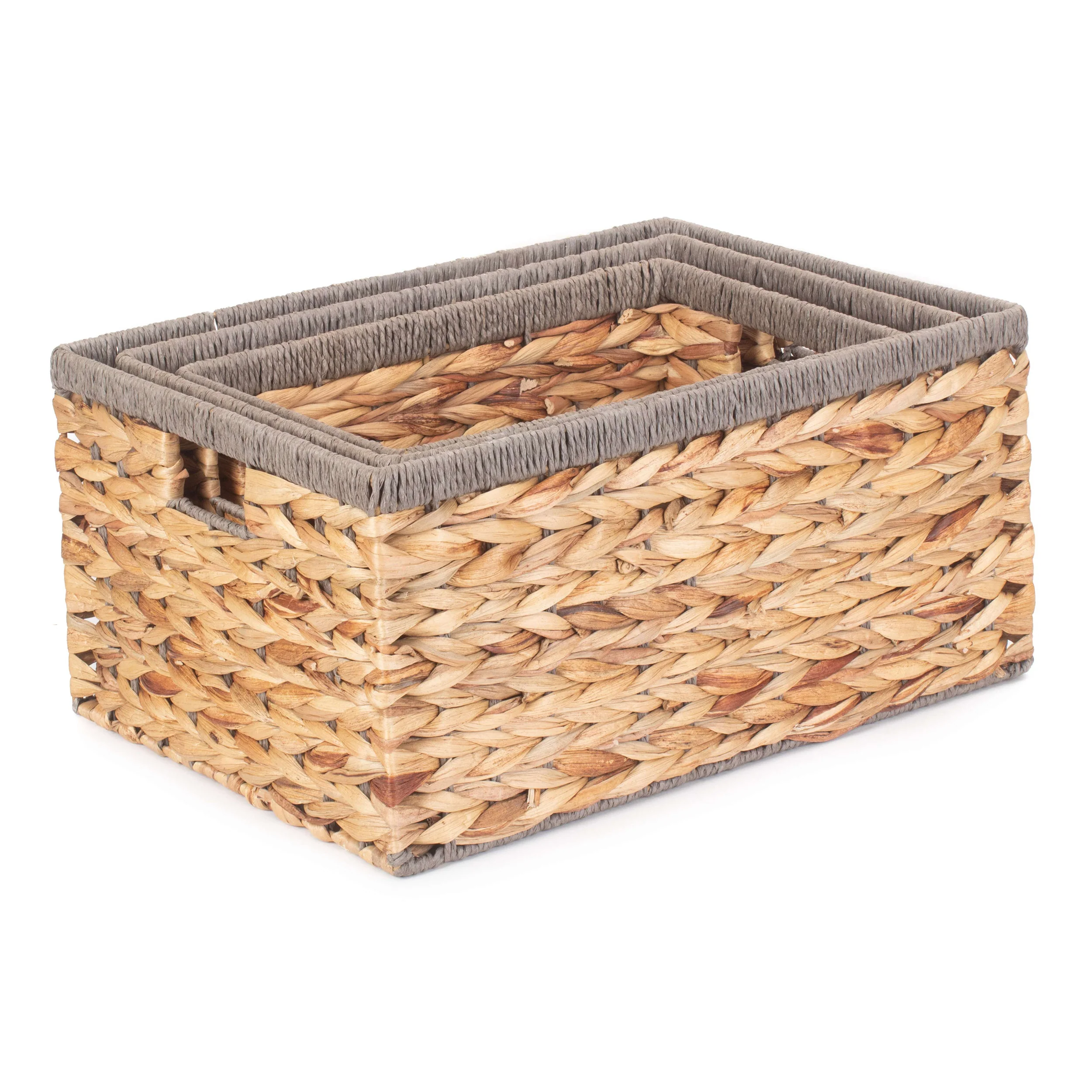 Set Of 3 Water Hyacinth Baskets - Image 3