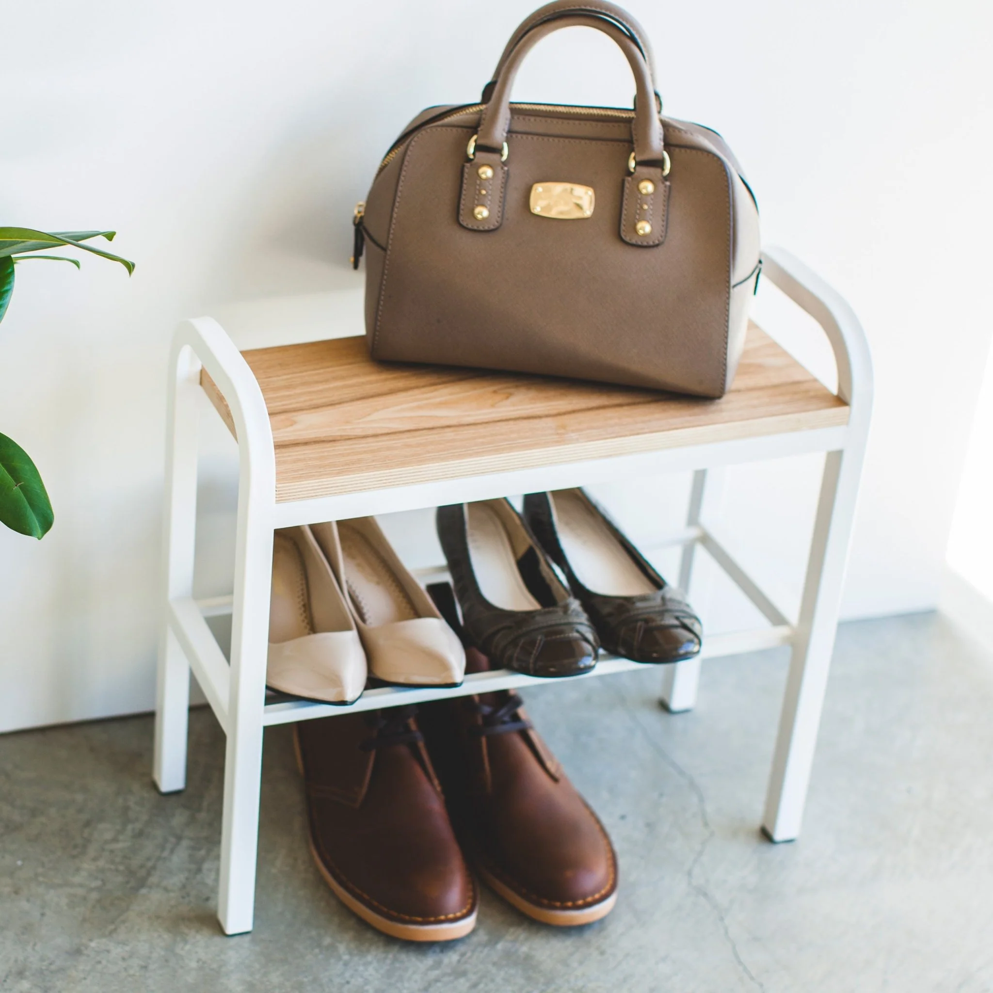 Shoe Storage Bench with Wooden Top - Image 4