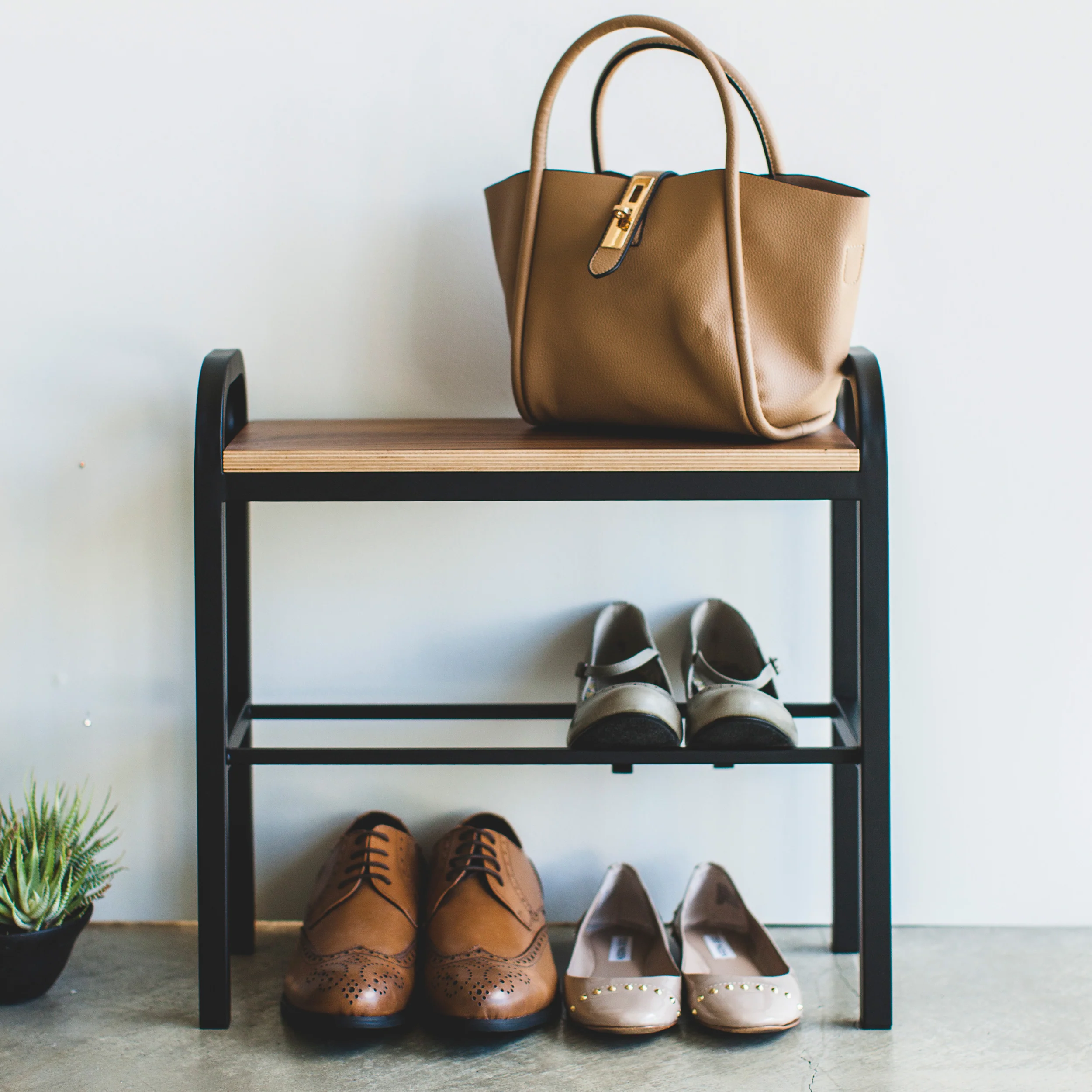 Shoe Storage Bench with Wooden Top - Image 9