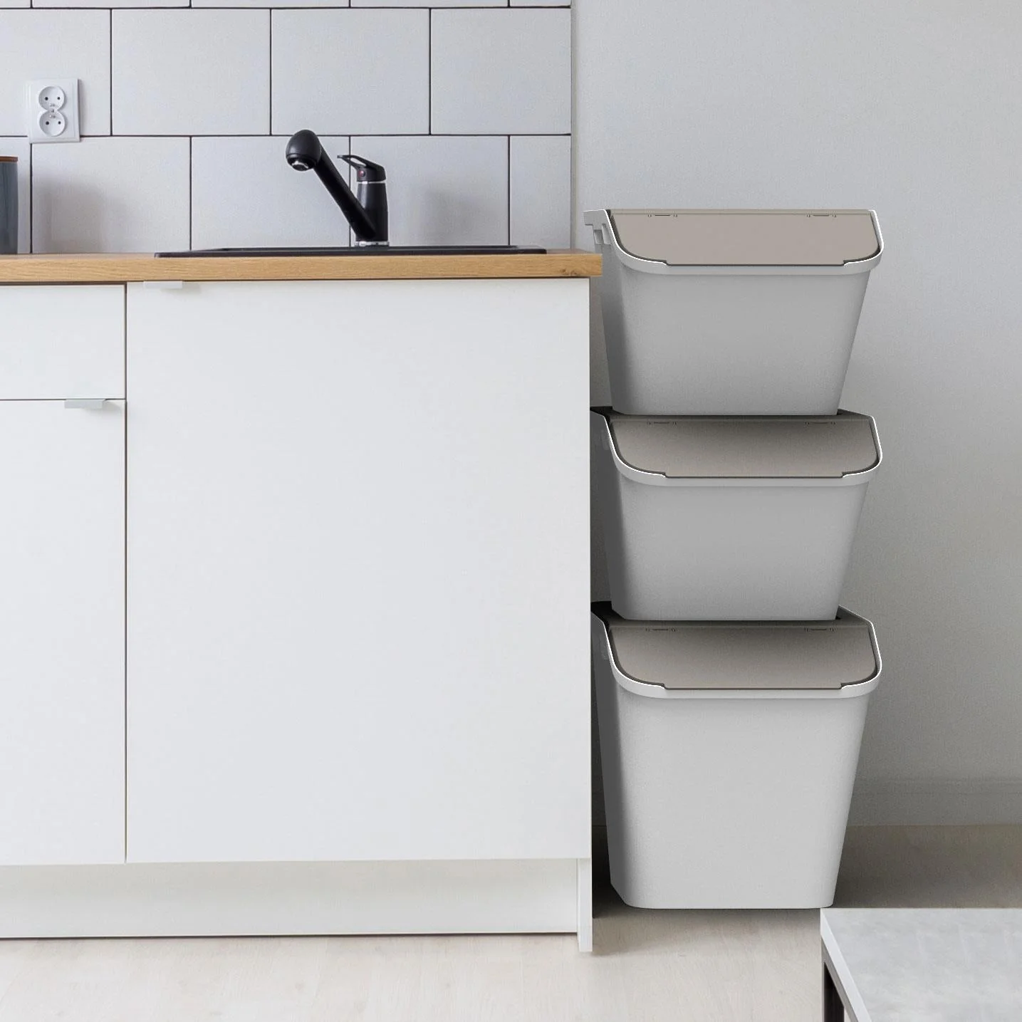 Smartstore Collect Stacking Lidded Recycle Bin - Large - Image 2