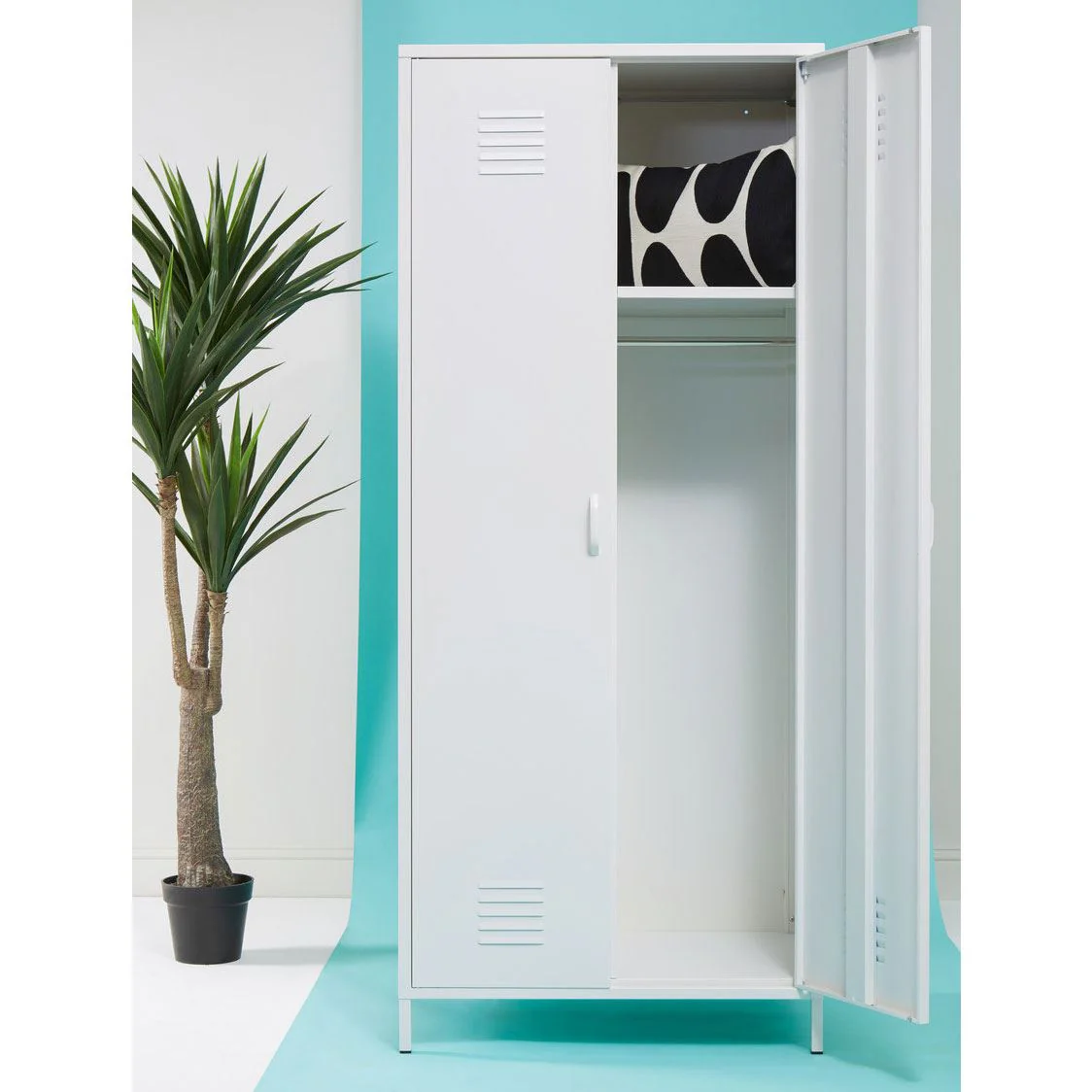 Two Door Retro Locker Wardrobe - Twin